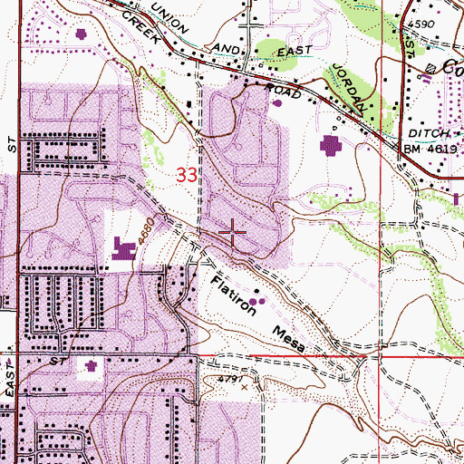 Topographic Map of Creek Road Terrace, UT