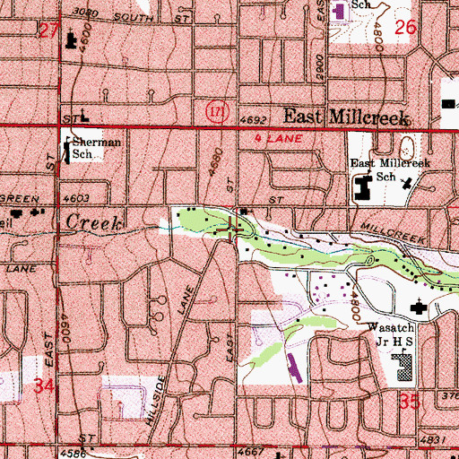 Topographic Map of Waymark, UT