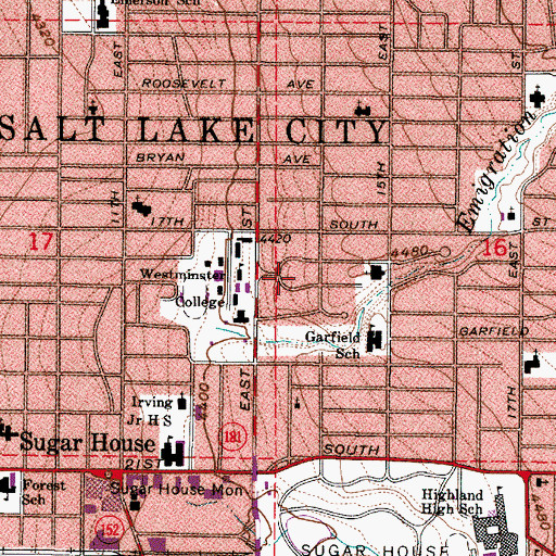 Topographic Map of Westminster Park, UT