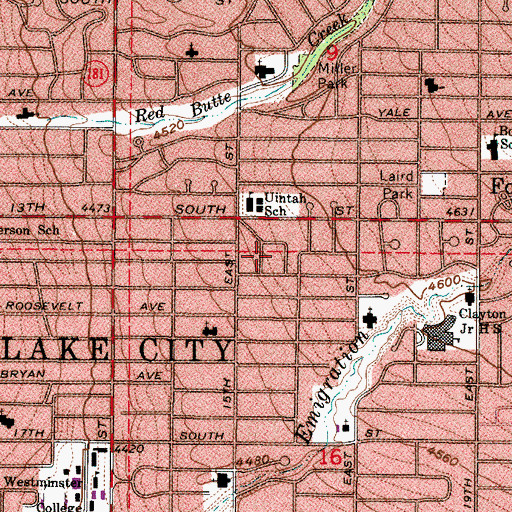 Topographic Map of Westmoreland Place, UT