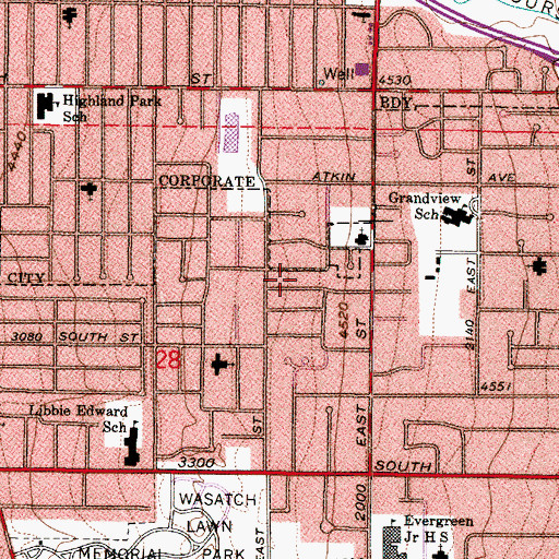 Topographic Map of Willard, UT