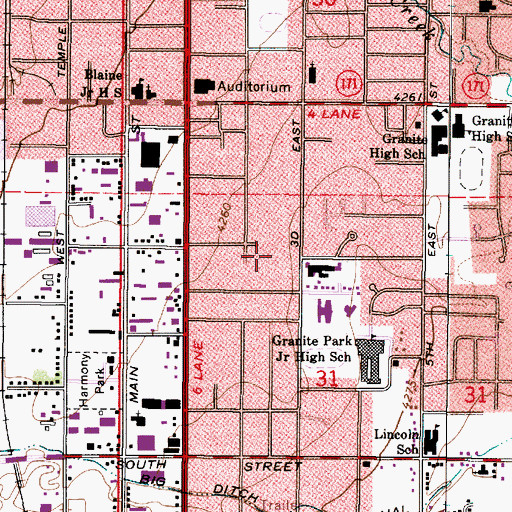 Topographic Map of Winslow Park, UT