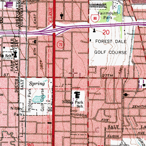 Topographic Map of Windsor Circle, UT