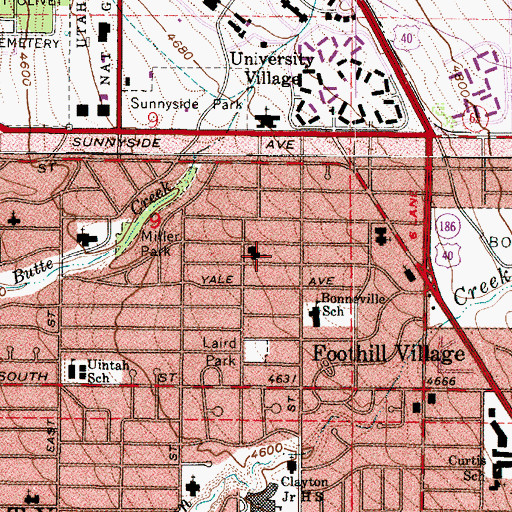 Topographic Map of Yalecrest Heights, UT