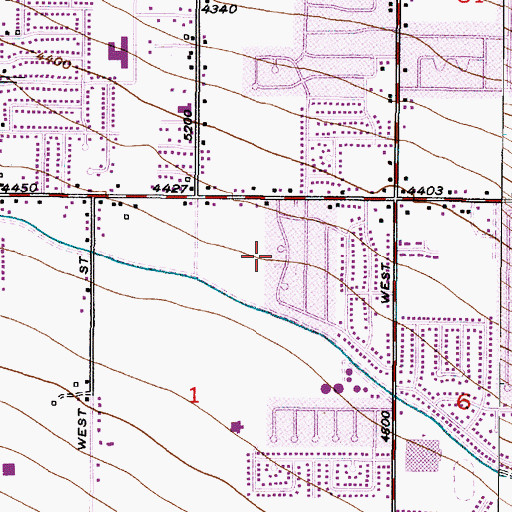 Topographic Map of Hunter Hills, UT