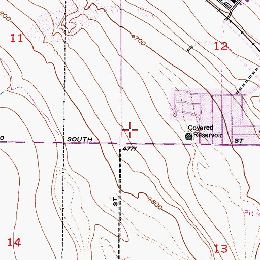 Topographic Map of Polaris Gardens, UT