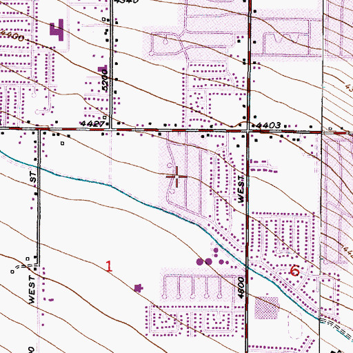 Topographic Map of Sky Blue Acres, UT