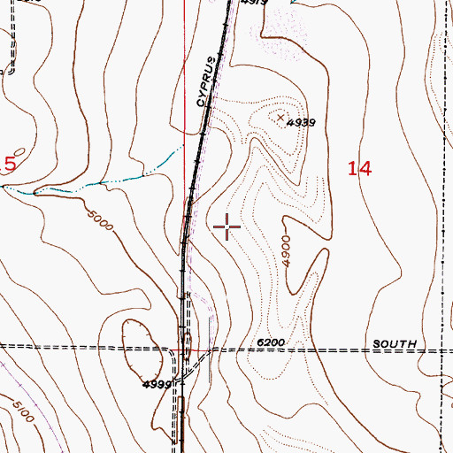 Topographic Map of Woodview Estates, UT