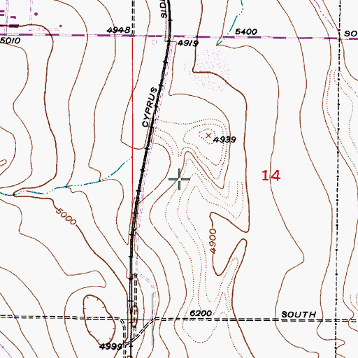 Topographic Map of Woodview Heights, UT