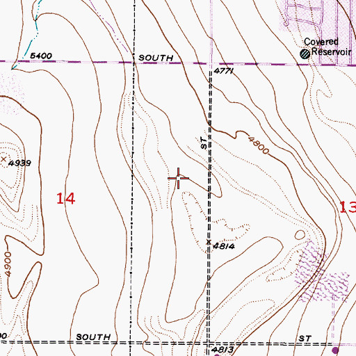 Topographic Map of West Hills, UT