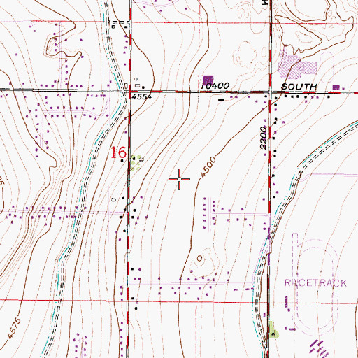 Topographic Map of Country Roads, UT