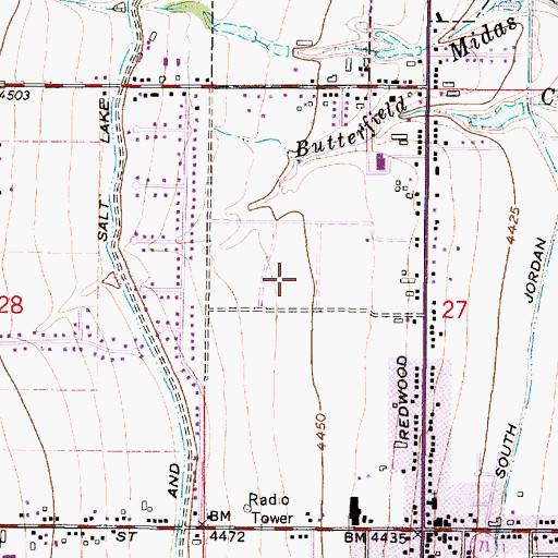 Topographic Map of Brookwood, UT