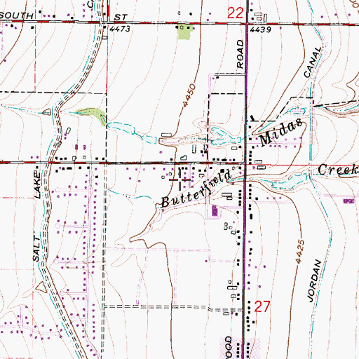 Topographic Map of Langford, UT