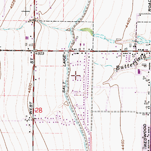 Topographic Map of Grover Estates, UT