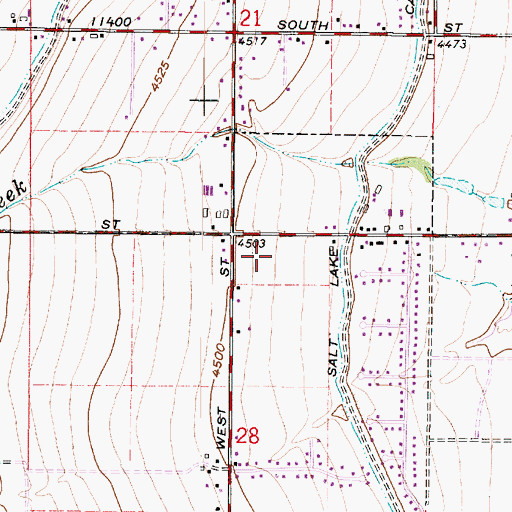 Topographic Map of Lane Village, UT