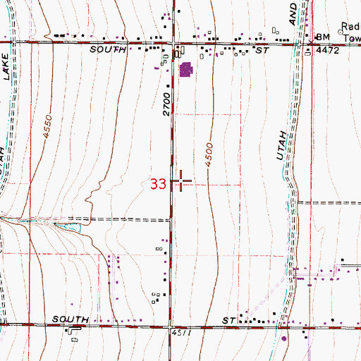 Topographic Map of Country Lane, UT