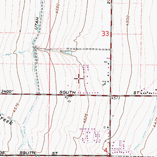 Topographic Map of Greenland Acres, UT
