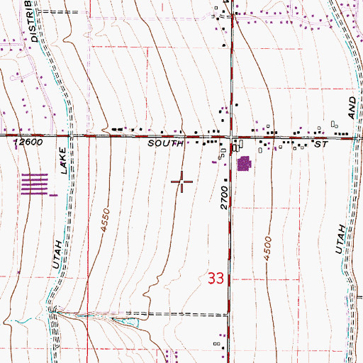 Topographic Map of Oquirrh Estates, UT