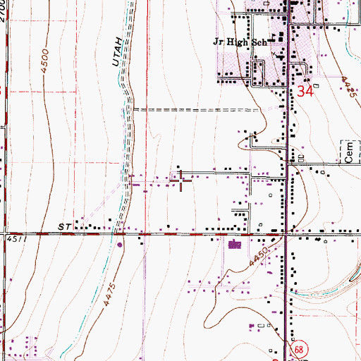 Topographic Map of Hamilton Acres, UT