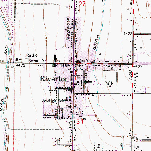 Topographic Map of Greenfield, UT