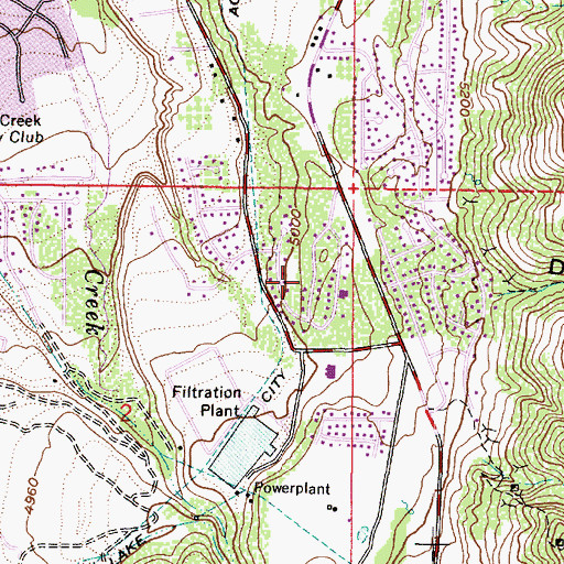 Topographic Map of Hidden Oak Estates, UT