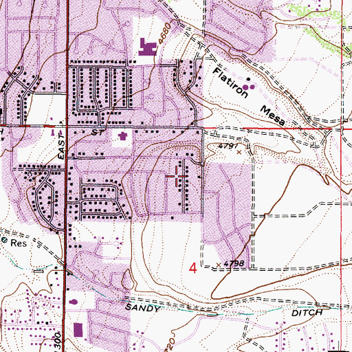 Topographic Map of Alta Vista, UT