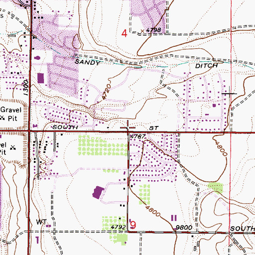 Topographic Map of Canyon Brook Estates, UT
