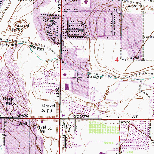 Topographic Map of Cavalry Park, UT