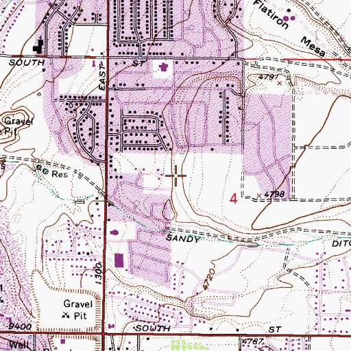 Topographic Map of Ridgecrest, UT