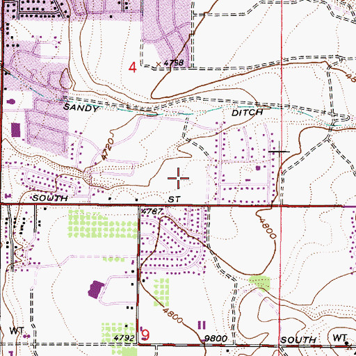 Topographic Map of Sunrise Meadows, UT