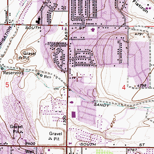 Topographic Map of Villa Del Sol, UT