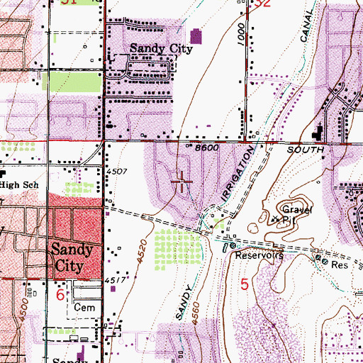 Topographic Map of Country Estates, UT