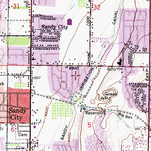 Topographic Map of Greenwood Meadows, UT