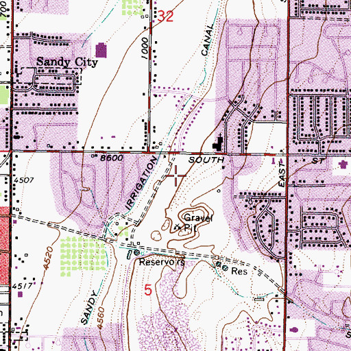 Topographic Map of Pebble Hills, UT