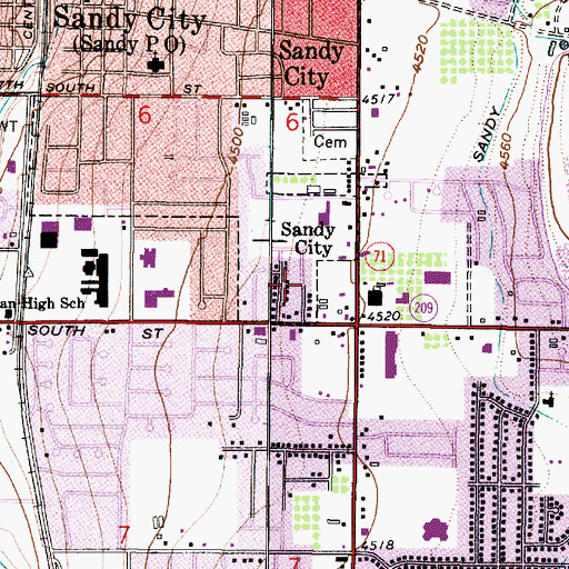 Topographic Map of Brighton View, UT