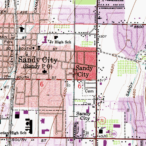 Topographic Map of Mingo Park, UT