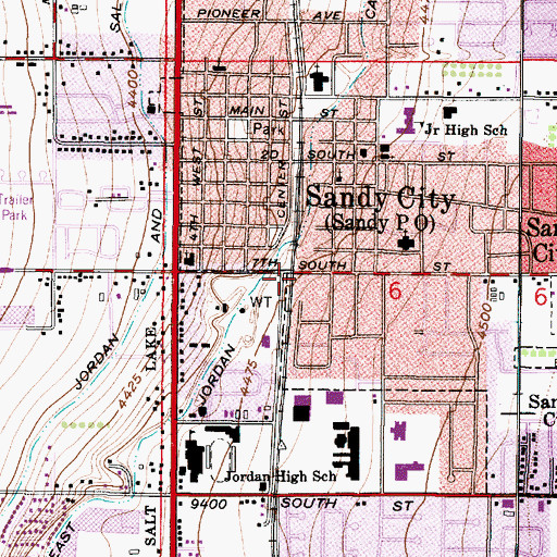 Topographic Map of Sandy Station Place, UT