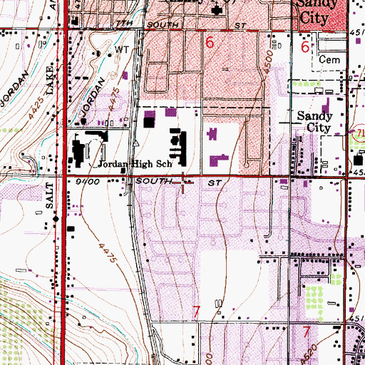 Topographic Map of Sandia Acres, UT