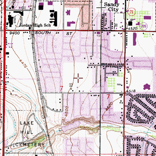 Topographic Map of Sandy Heights North, UT