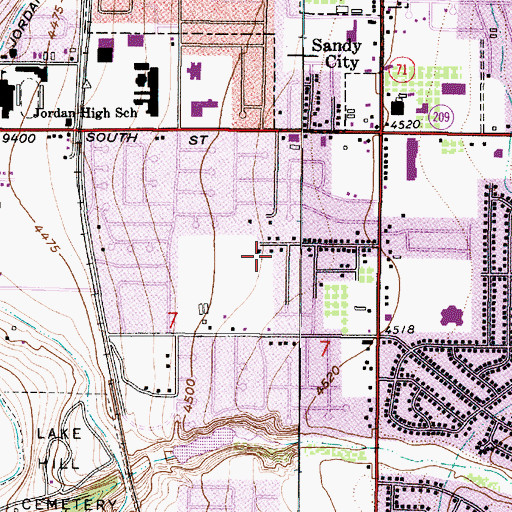 Topographic Map of Sandy Heights North Mini, UT