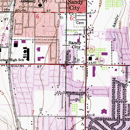 Topographic Map of Washington Square, UT