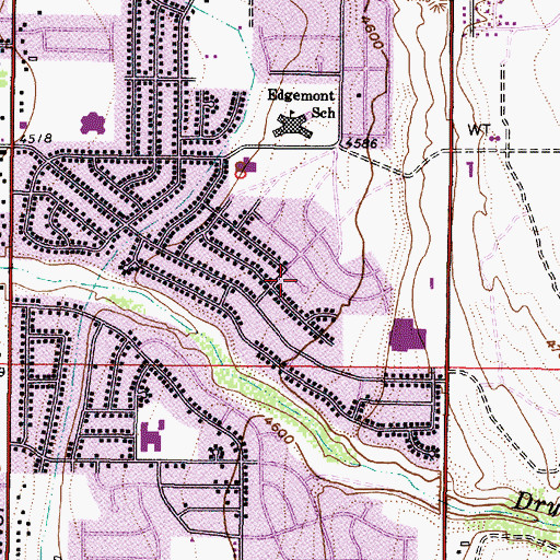 Topographic Map of Euah Acres, UT