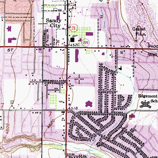 Topographic Map of Green Willows, UT