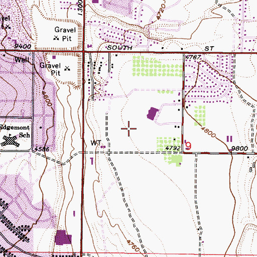 Topographic Map of Sandridge, UT
