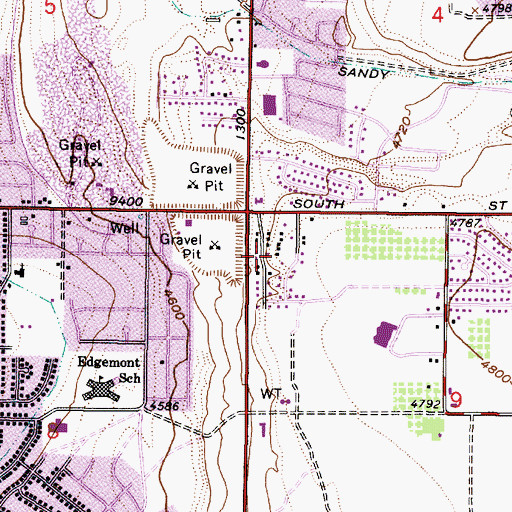 Topographic Map of Shoshone Hills, UT