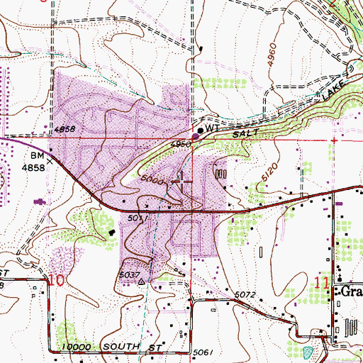 Topographic Map of Grandview Estates, UT