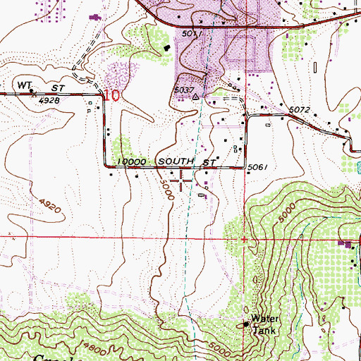 Topographic Map of Granite View Estates, UT