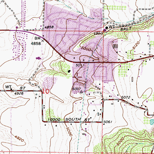 Topographic Map of Monte Bello Estates, UT