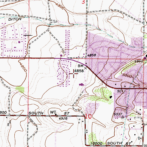Topographic Map of Ponderosa Estates, UT