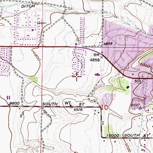 Topographic Map of Raintree Village, UT